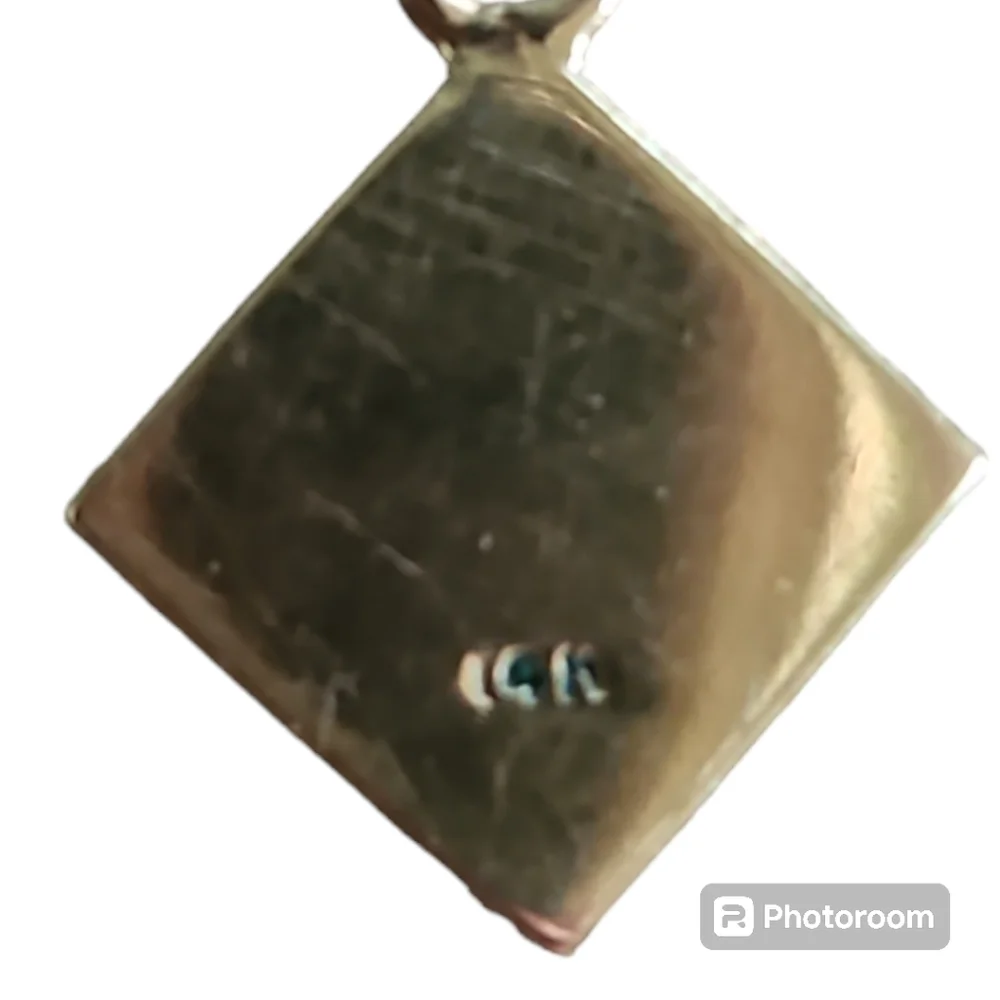 Vintage 1950's 14k and Pink Goldstone Diamond Shaped Earrings